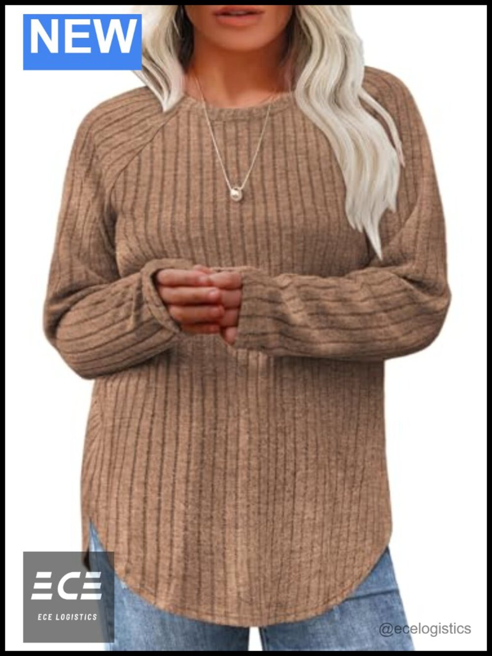 Plus Size Tunic Top Long Sleeve Crew Neck Loose Fit Pullover